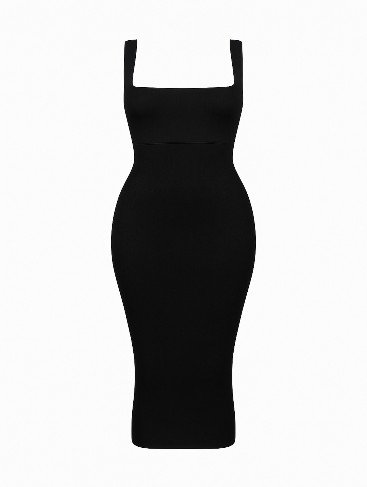 ROBE SCULPTANT MIDI COL CARRE