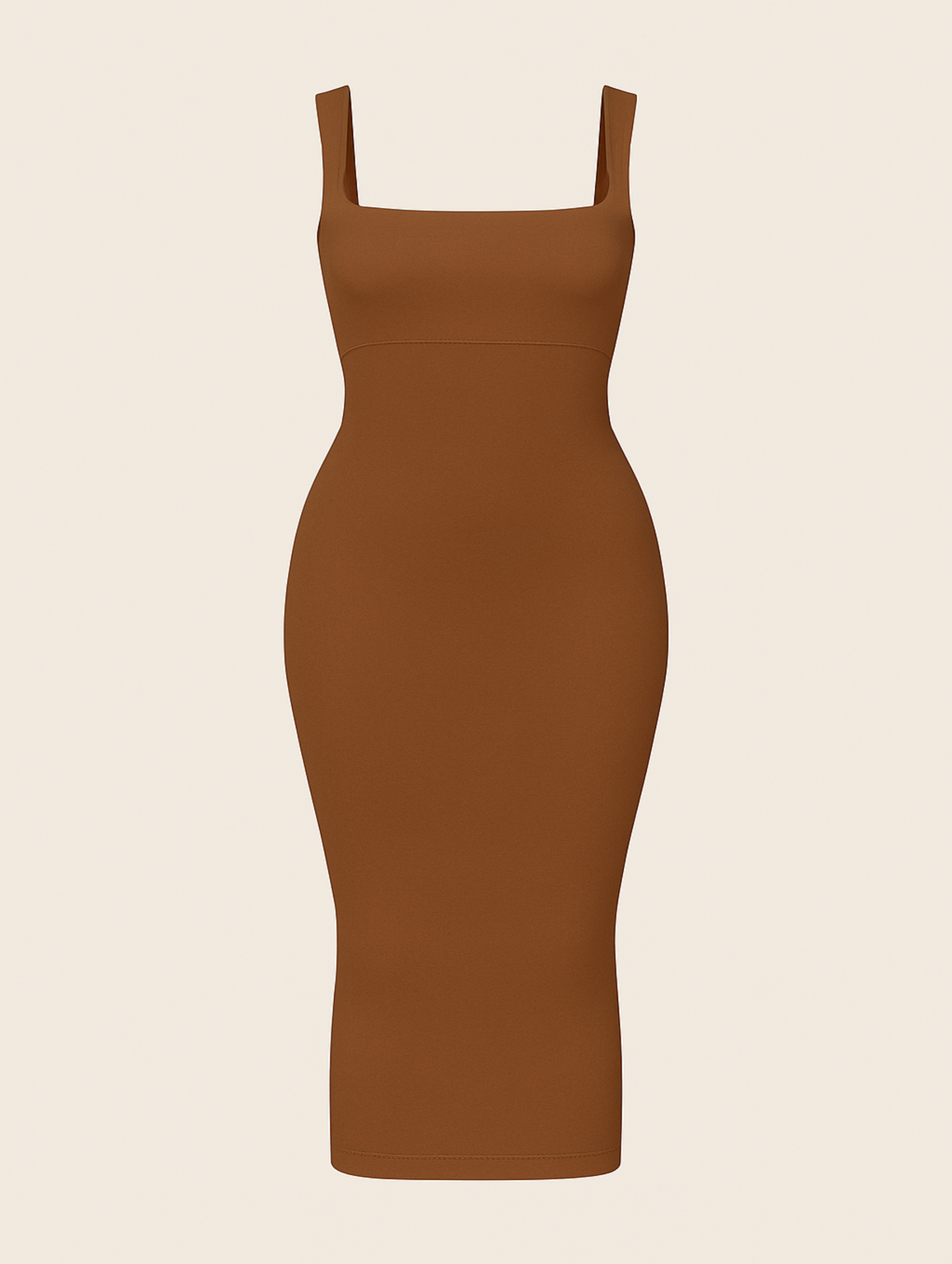 ROBE SCULPTANT MIDI COL CARRE